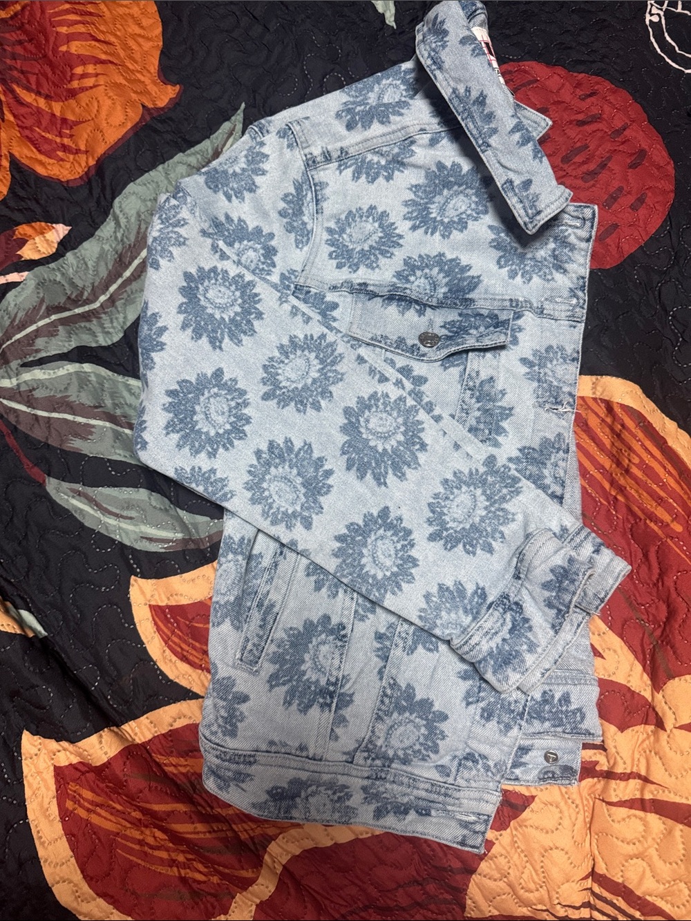 Guess Floral Print Jean Jacket